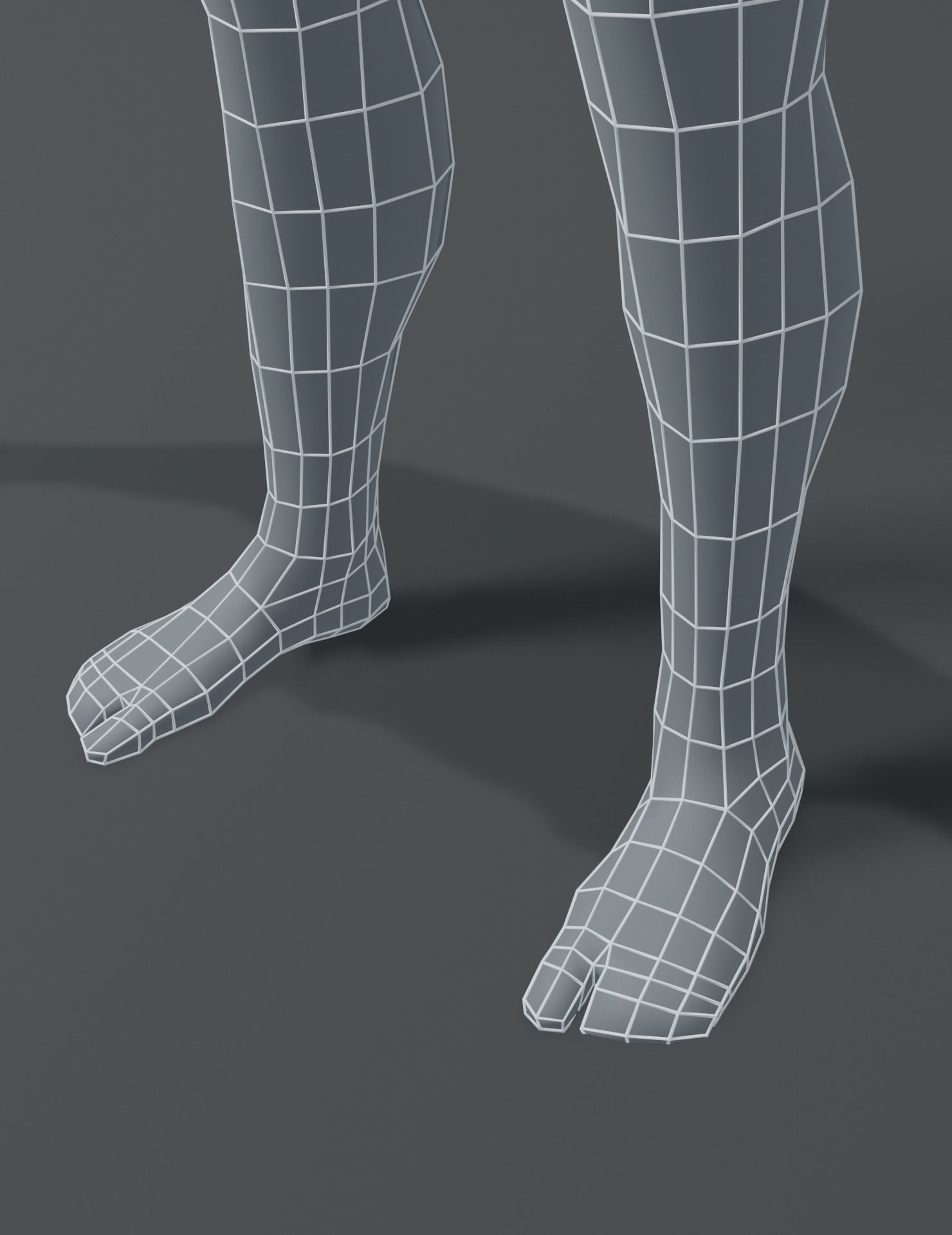 Male Body Base Mesh 3D Model Low-poly 3D model_10