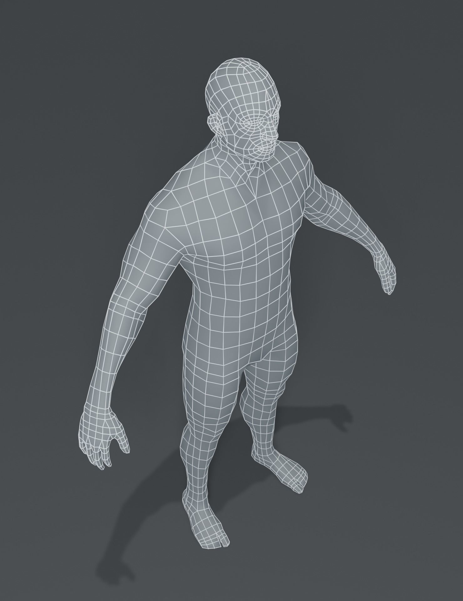 Male Body Base Mesh 3D Model Low-poly 3D model_7