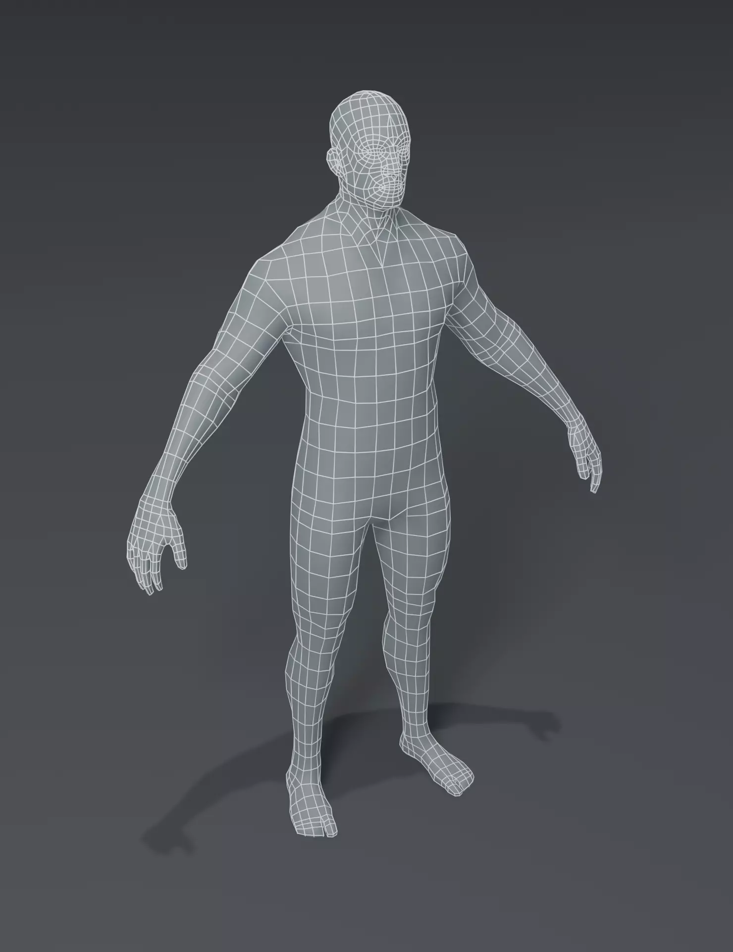 Male Body Base Mesh 3D Model Low-poly 3D model_0