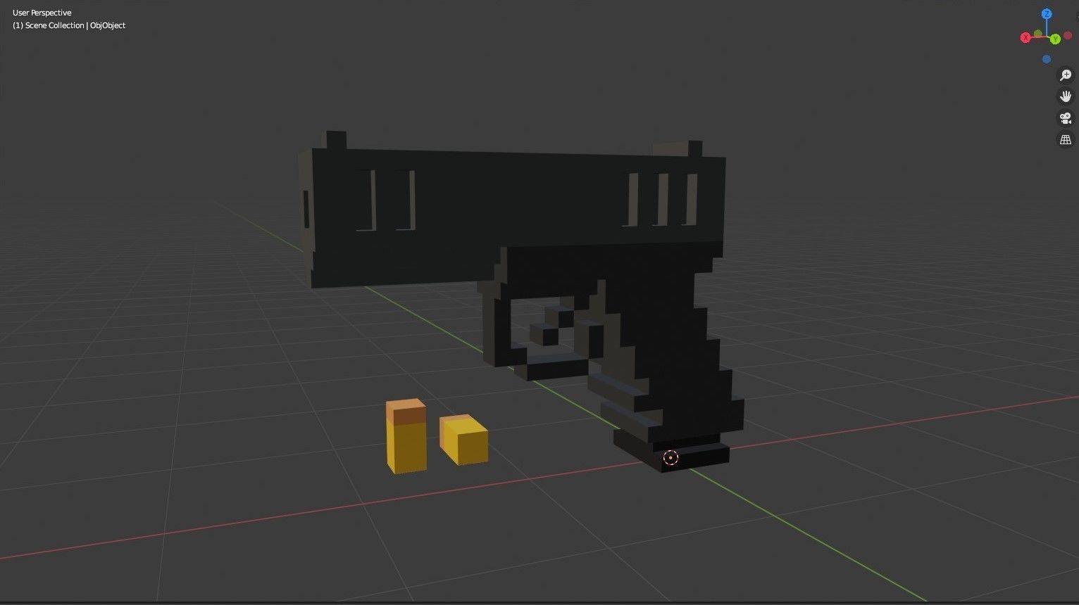 Voxel Gun Glock Low-poly 3D model_5