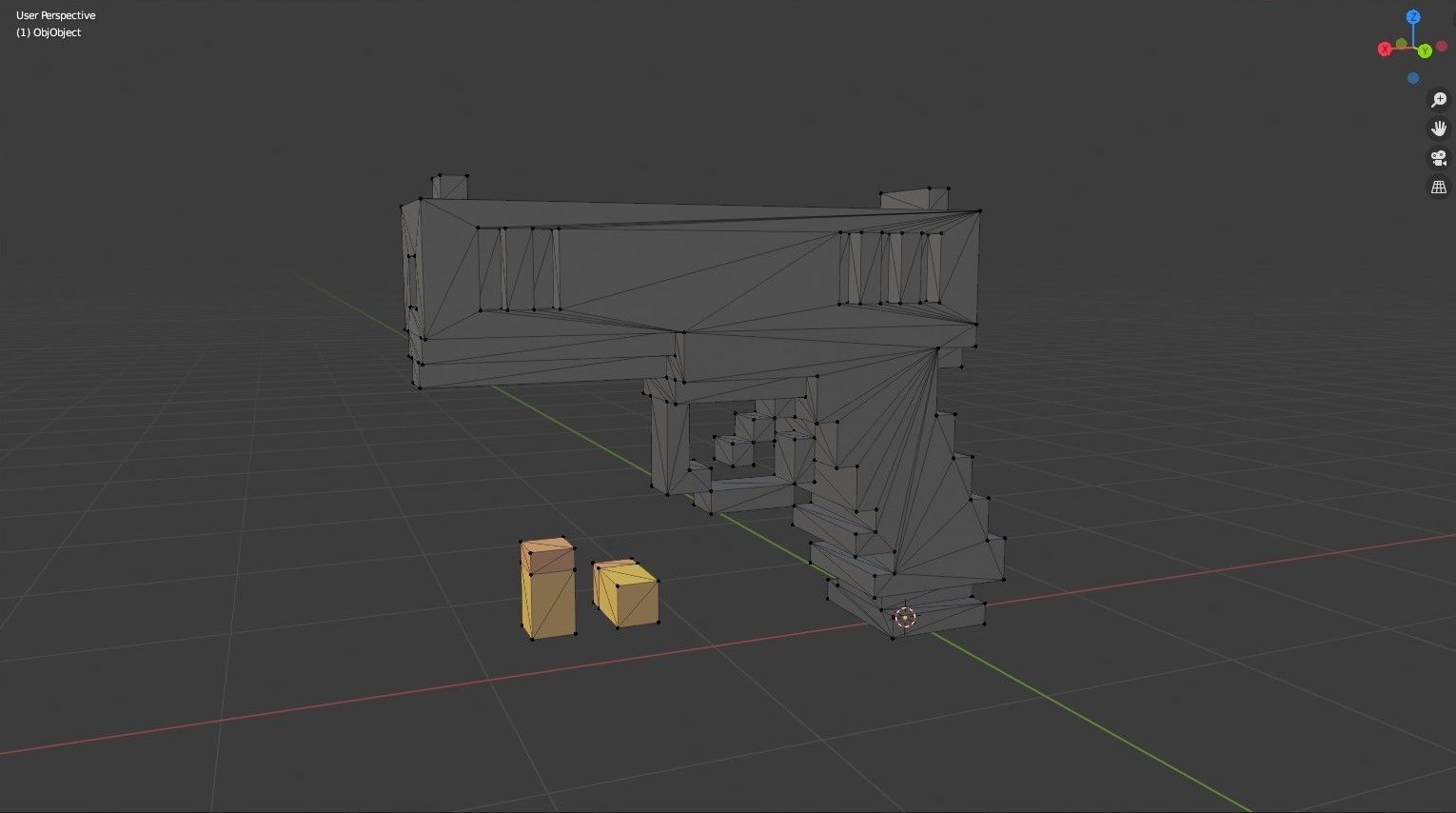 Voxel Gun Glock Low-poly 3D model_4