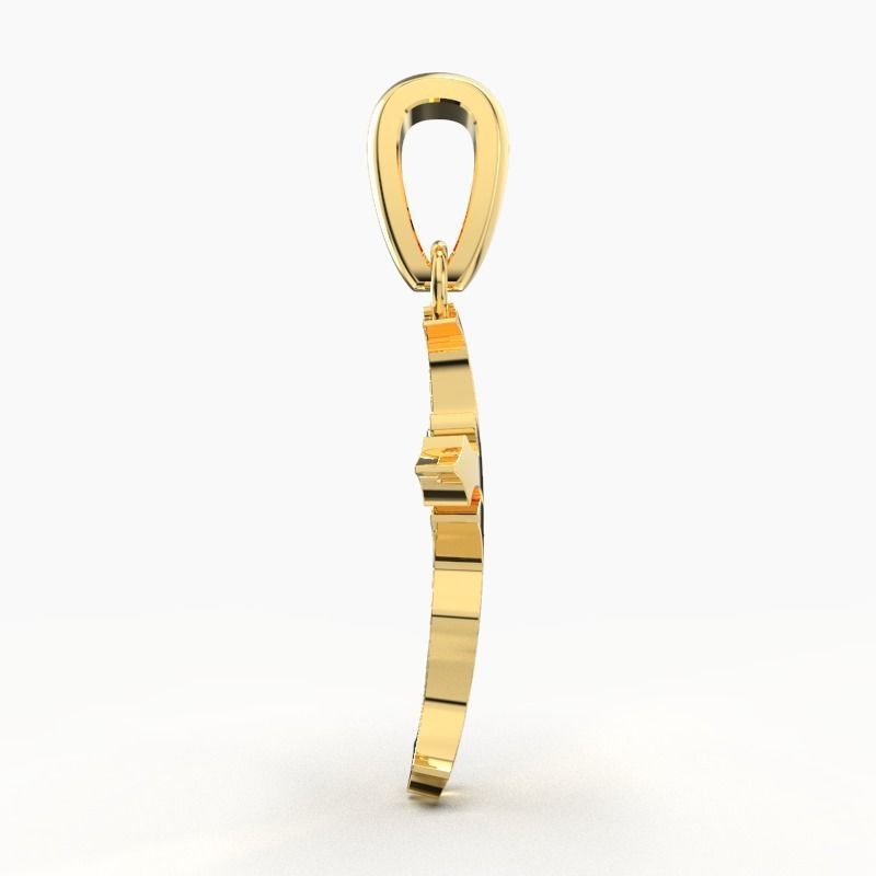 JESUS CROSS GOLD PENDANT 3D print model_3