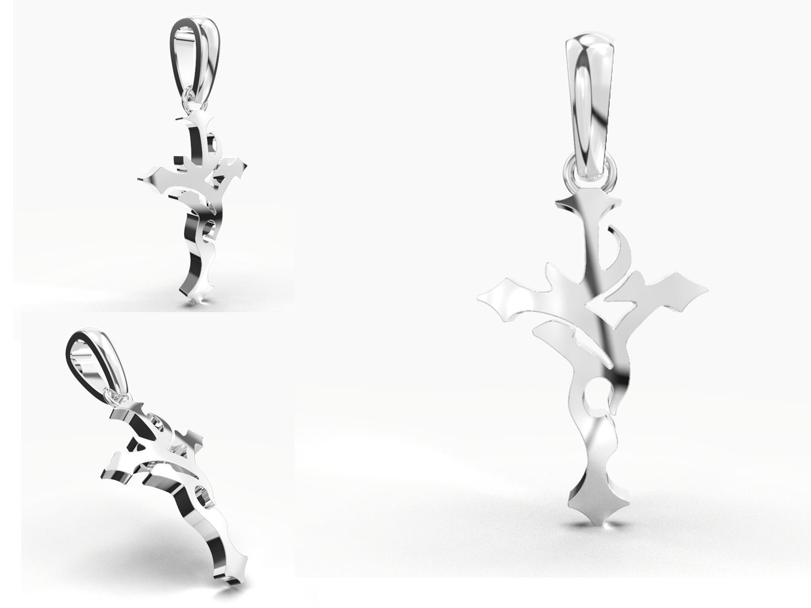 JESUS CROSS GOLD PENDANT 3D print model_9