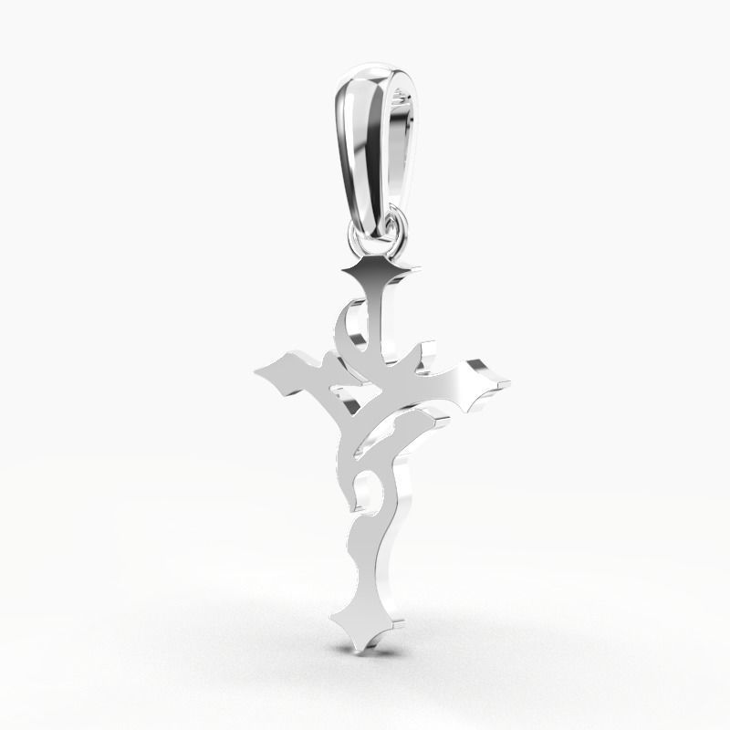 JESUS CROSS GOLD PENDANT 3D print model_11