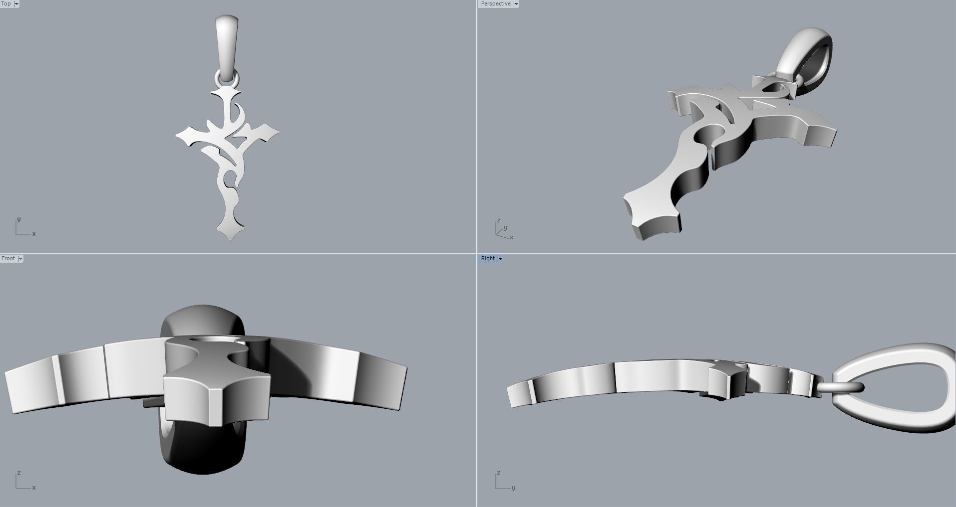 JESUS CROSS GOLD PENDANT 3D print model_7