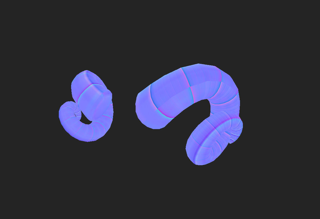 Ram Horn Low-poly 3D model_6