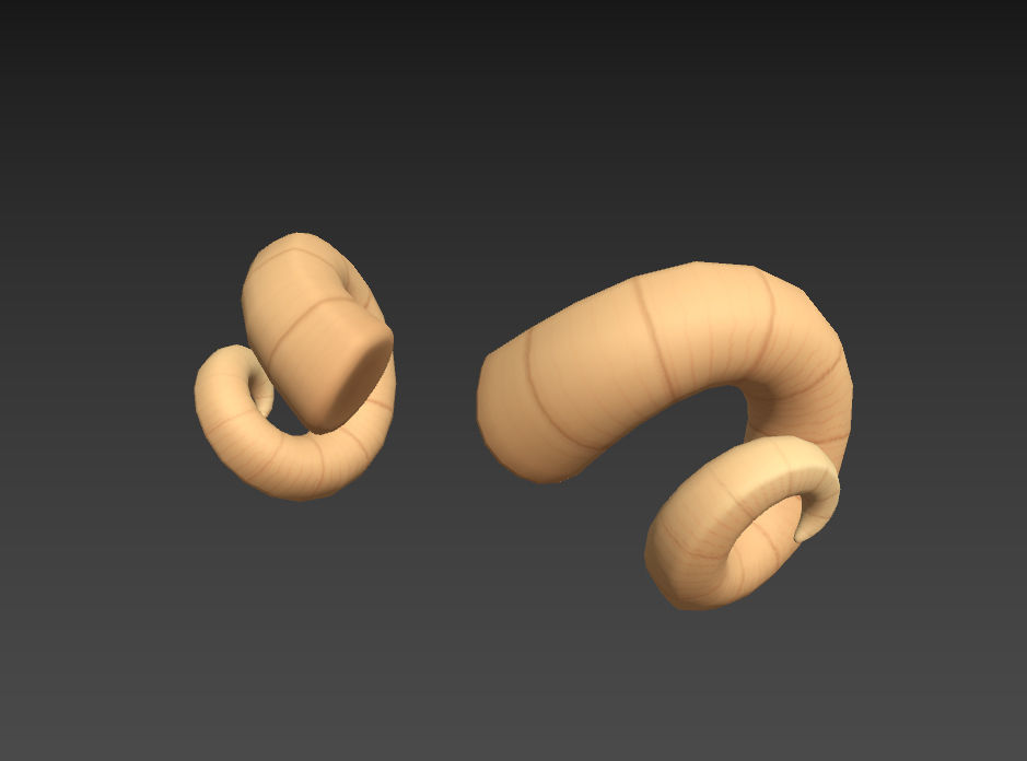 Ram Horn Low-poly 3D model_9