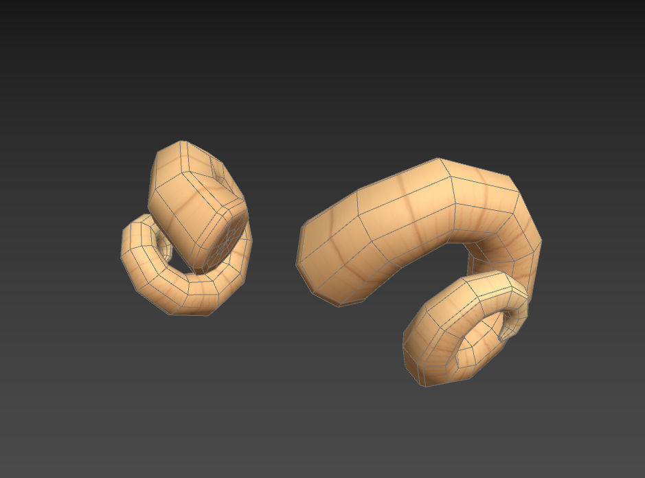 Ram Horn Low-poly 3D model_10