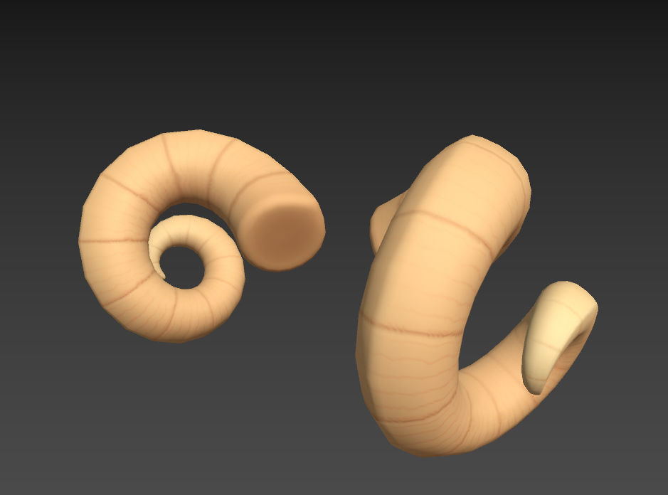 Ram Horn Low-poly 3D model_13