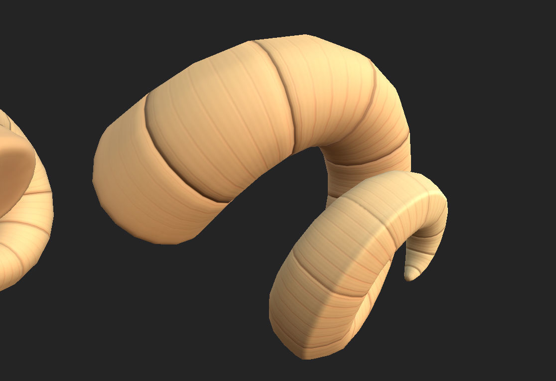 Ram Horn Low-poly 3D model_8