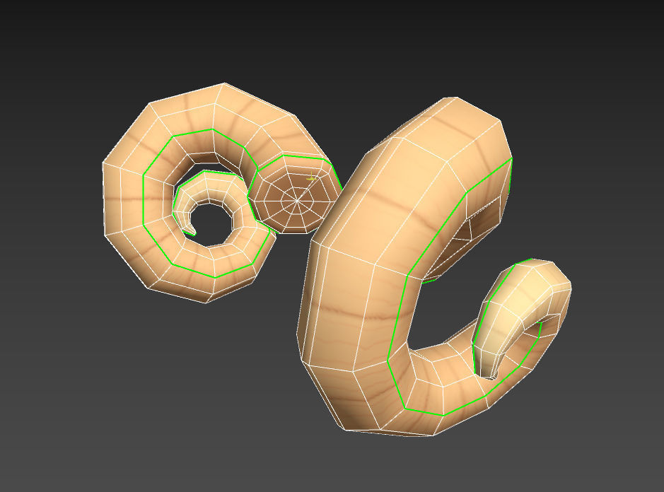 Ram Horn Low-poly 3D model_14