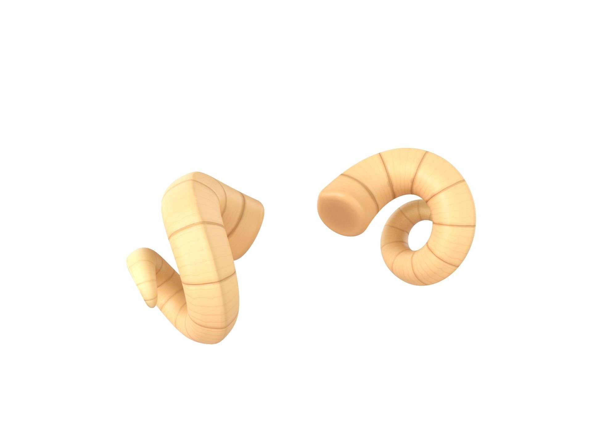 Ram Horn Low-poly 3D model_3