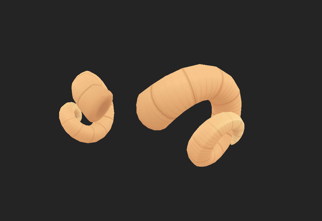 Ram Horn Low-poly 3D model_5