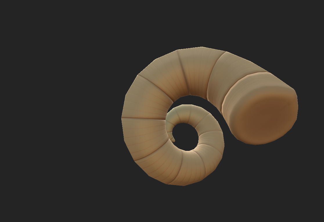 Ram Horn Low-poly 3D model_7