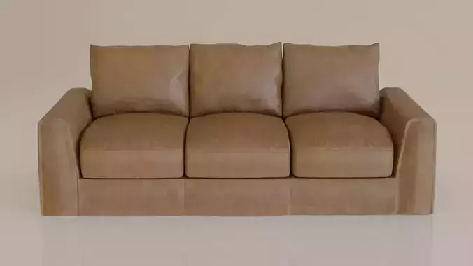 Contemporary modern leather sofa2 tan