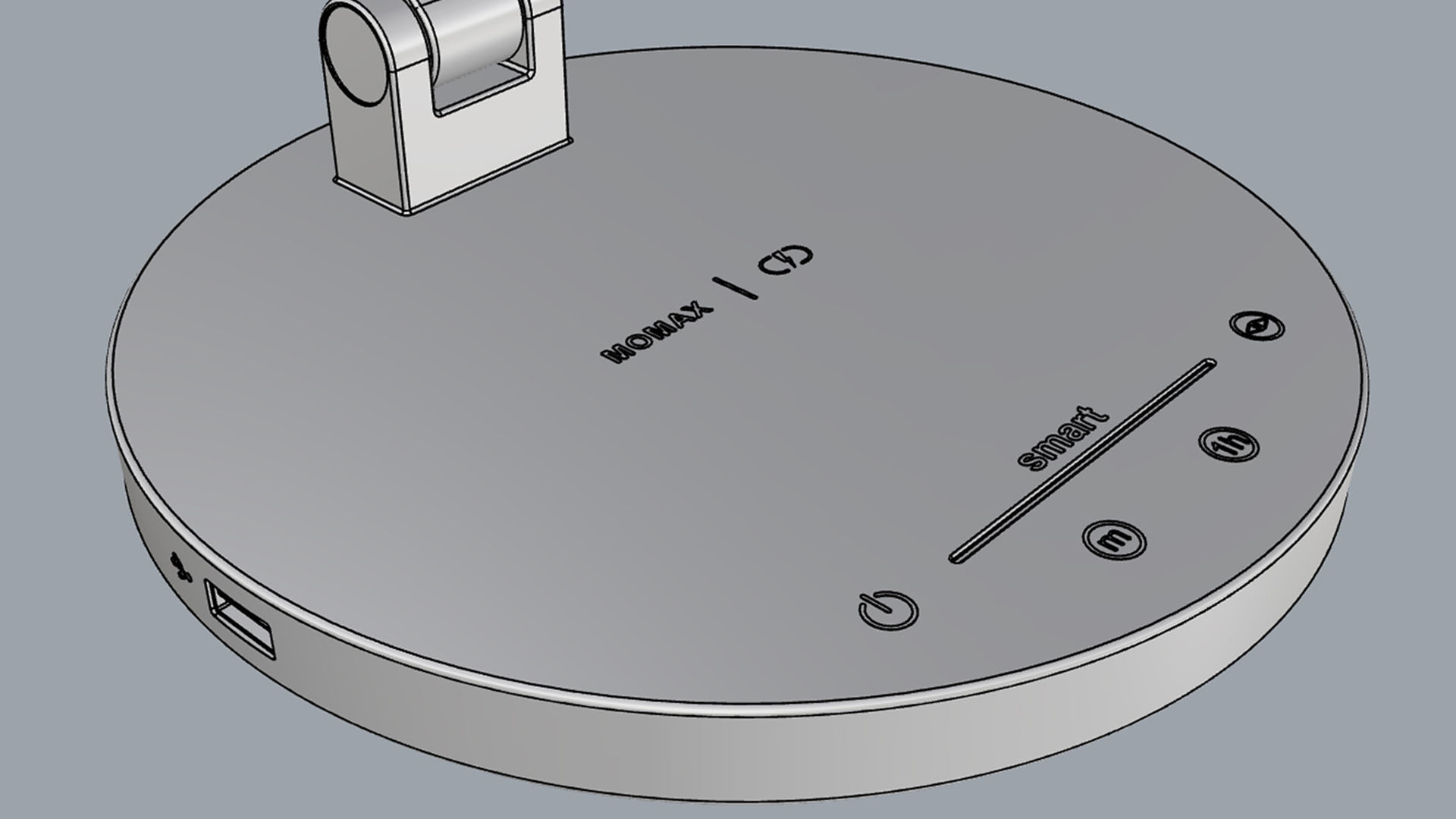 Momax QL8 Smart Desk Lamp Light Gray 3D model_16