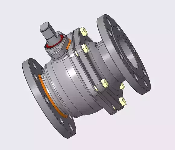 Stainless Steel Flange Ball Valve 3D model