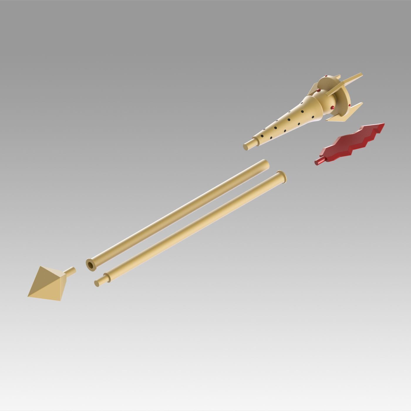 World of Warcraft WOW Blood Elf Mage Staves Cosplay Weapon Prop 3D print model_2