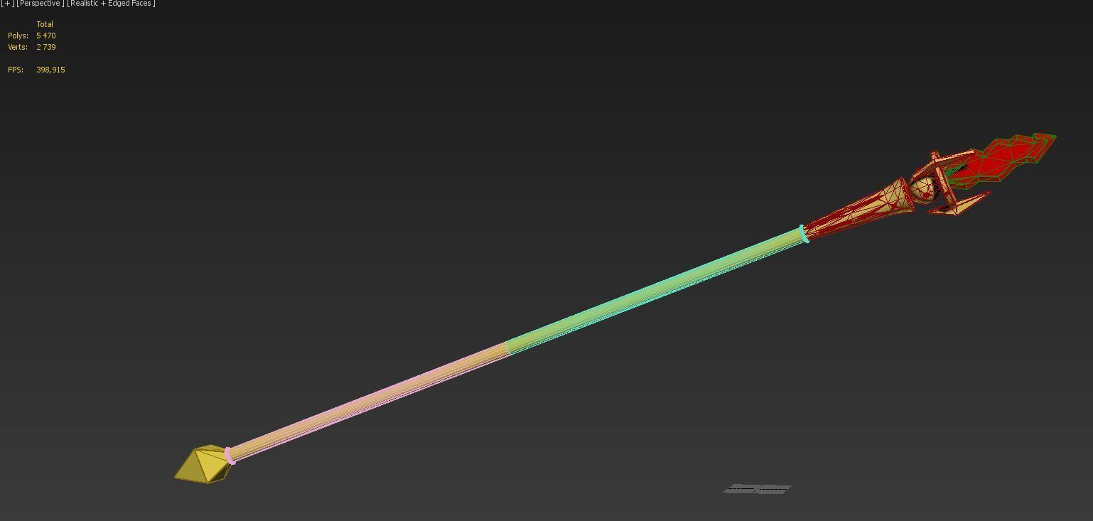 World of Warcraft WOW Blood Elf Mage Staves Cosplay Weapon Prop 3D print model_10