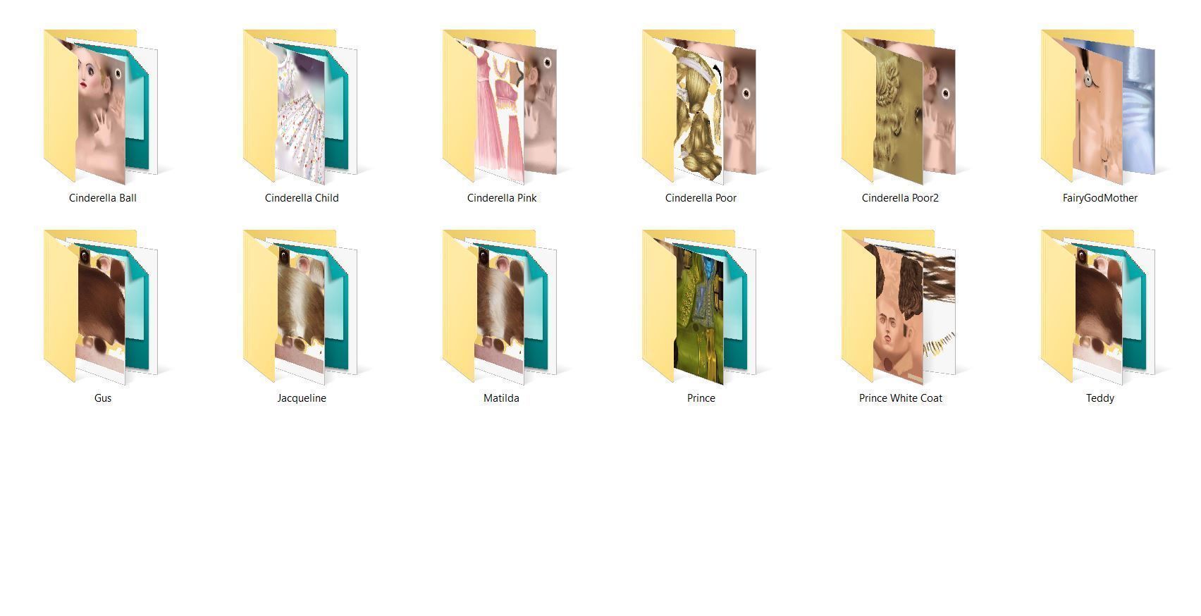 Collection Game ready cindere-lla pack Low-poly 3D model_1