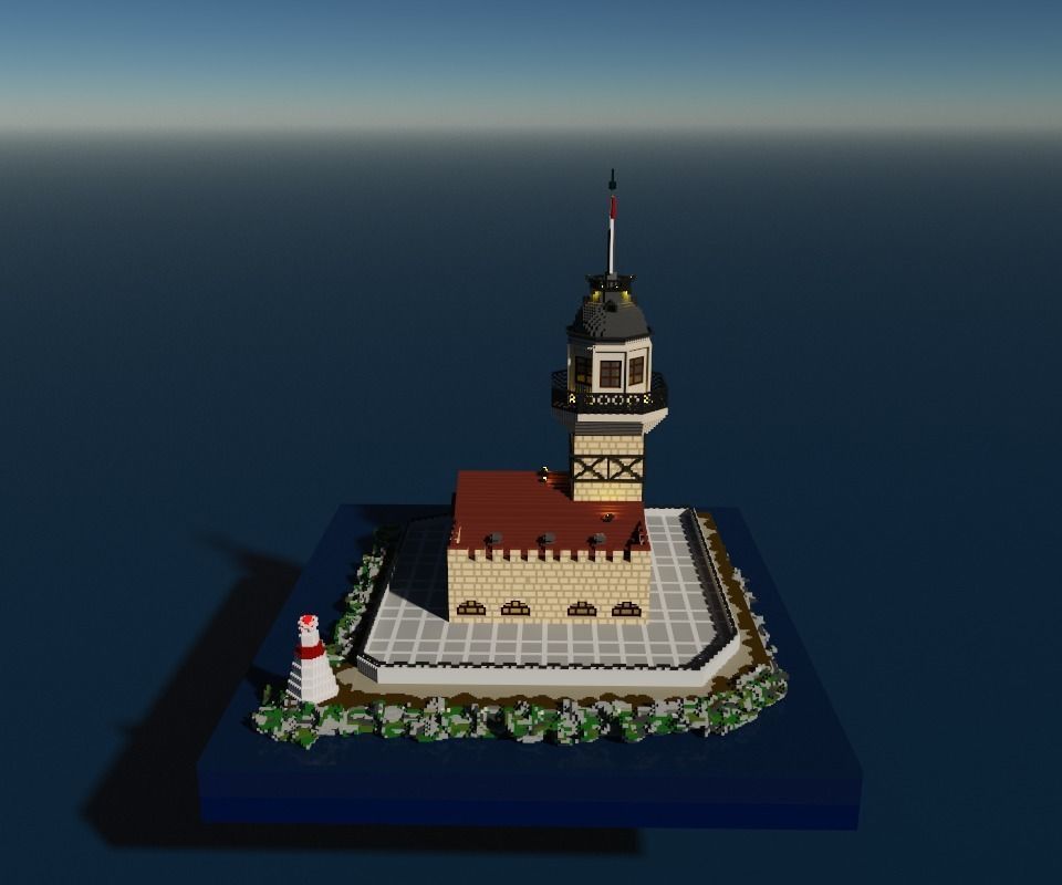 Voxel Maiden Tower Low-poly 3D model_4