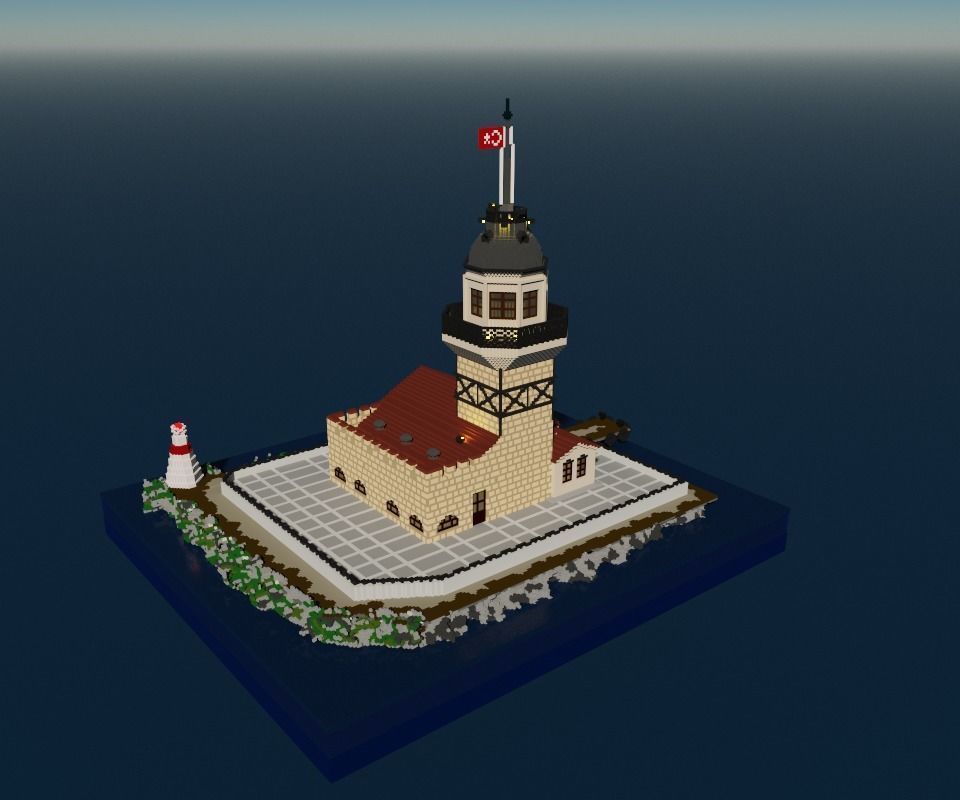 Voxel Maiden Tower Low-poly 3D model_3