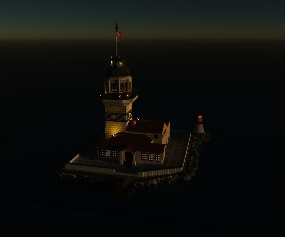 Voxel Maiden Tower Low-poly 3D model_5