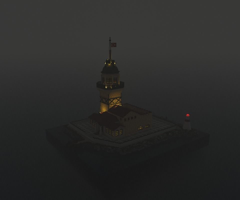 Voxel Maiden Tower Low-poly 3D model_6