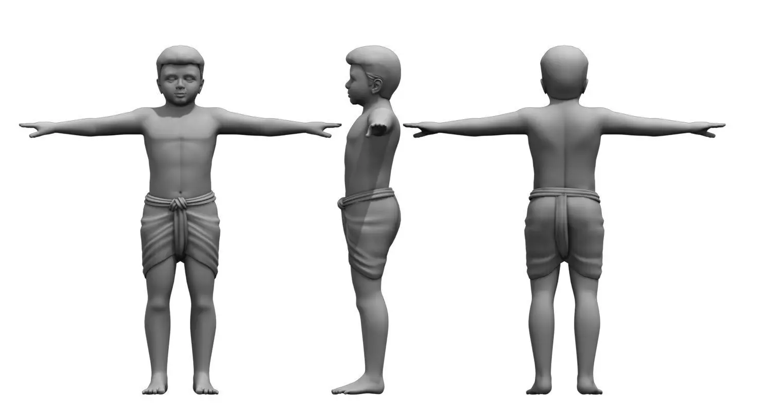 village boy 3d model 3D model_0