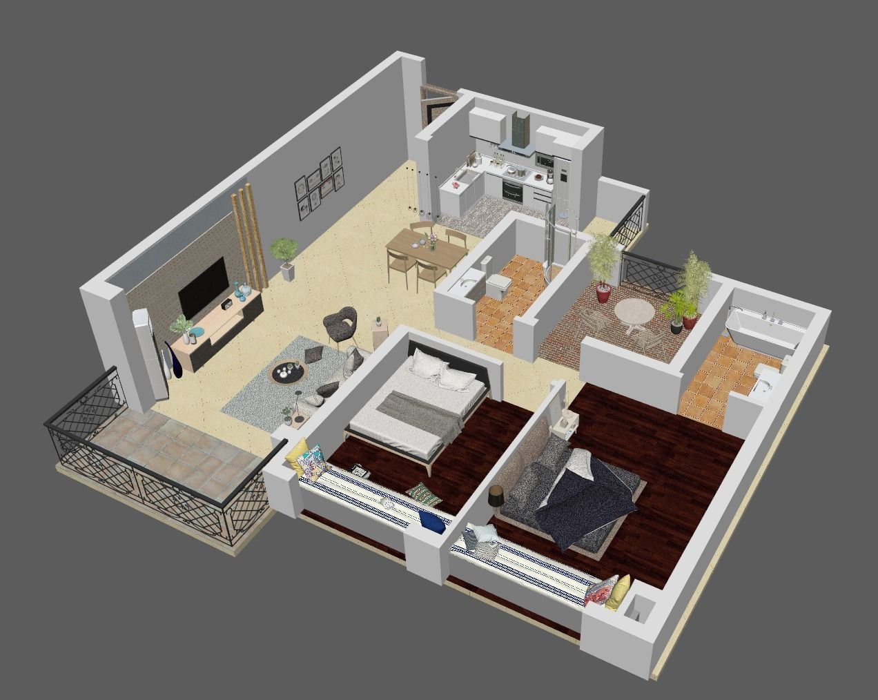High details floorplan 3D model_1