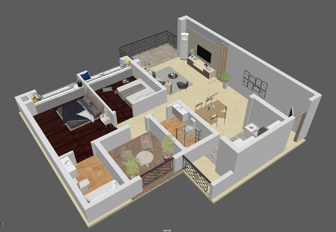 High details floorplan 3D model_4