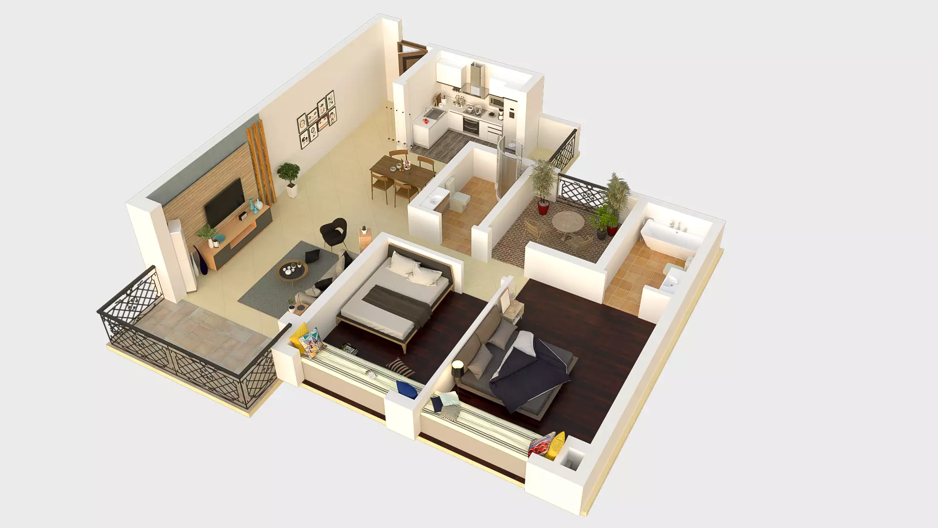 High details floorplan 3D model_0