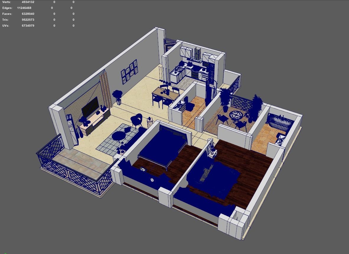 High details floorplan 3D model_2