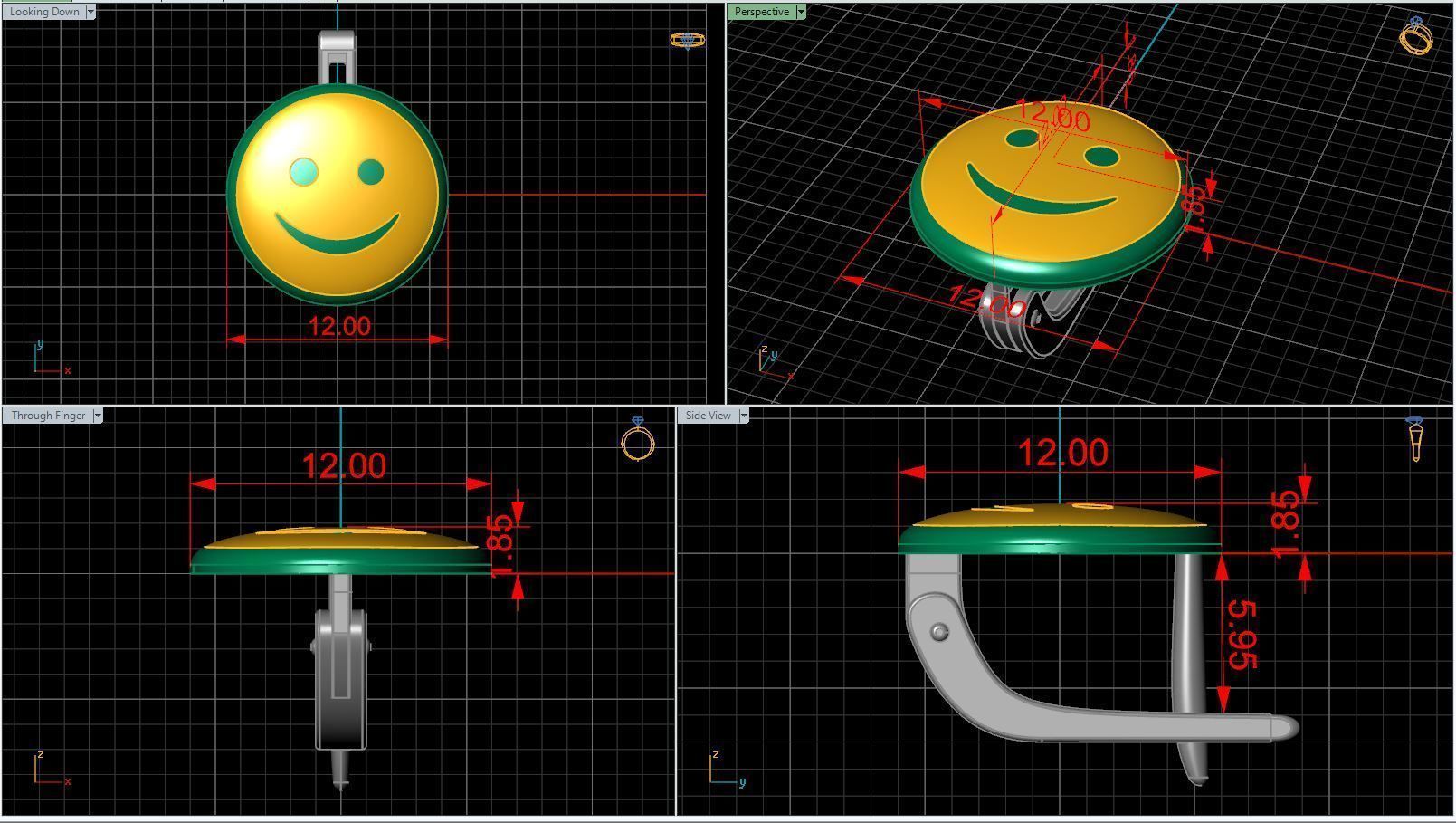 childrens earrings smile  3D print model_3