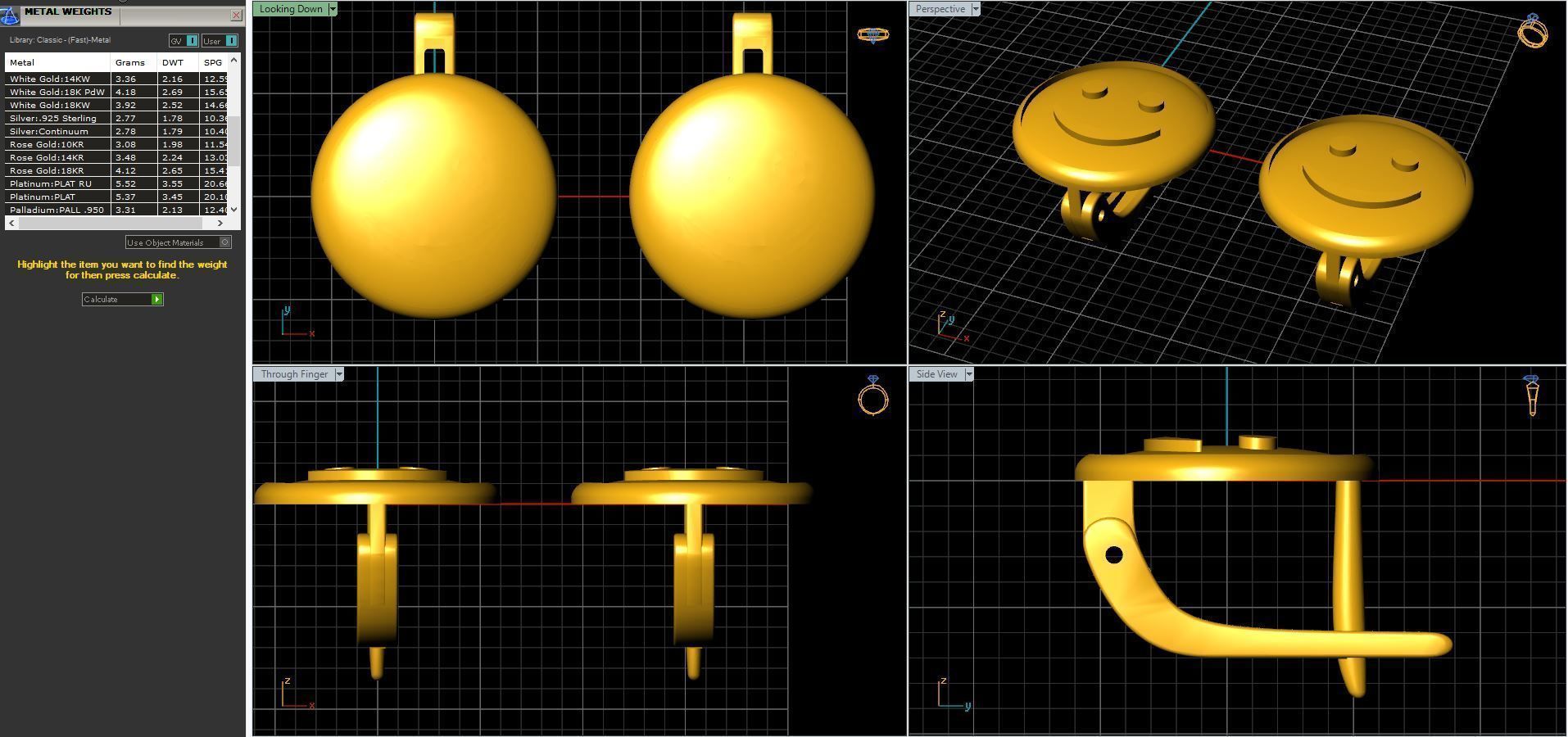 childrens earrings smile  3D print model_5
