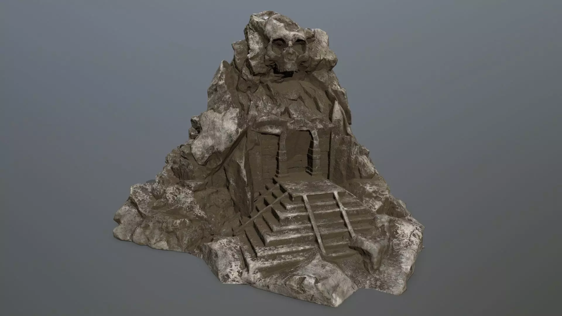 skull cave Low-poly 3D model_0