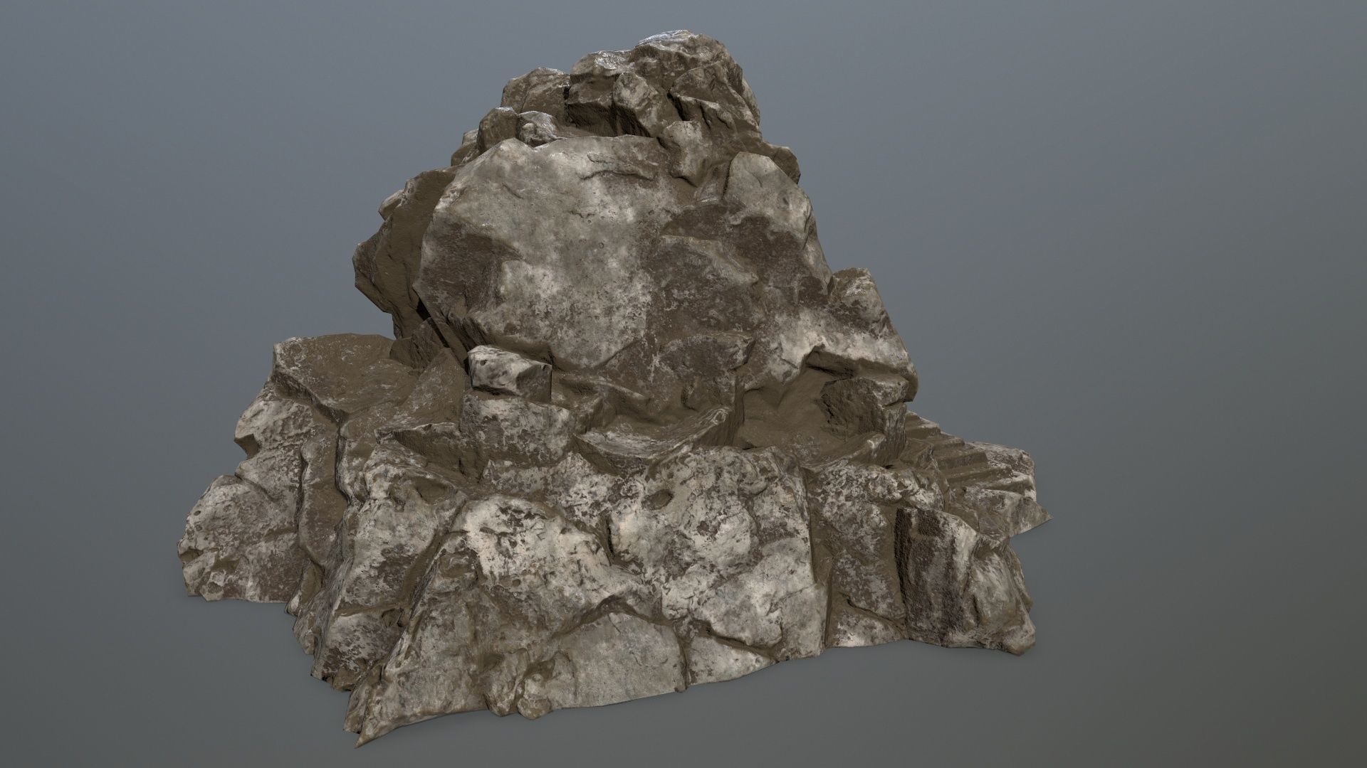 skull cave Low-poly 3D model_3