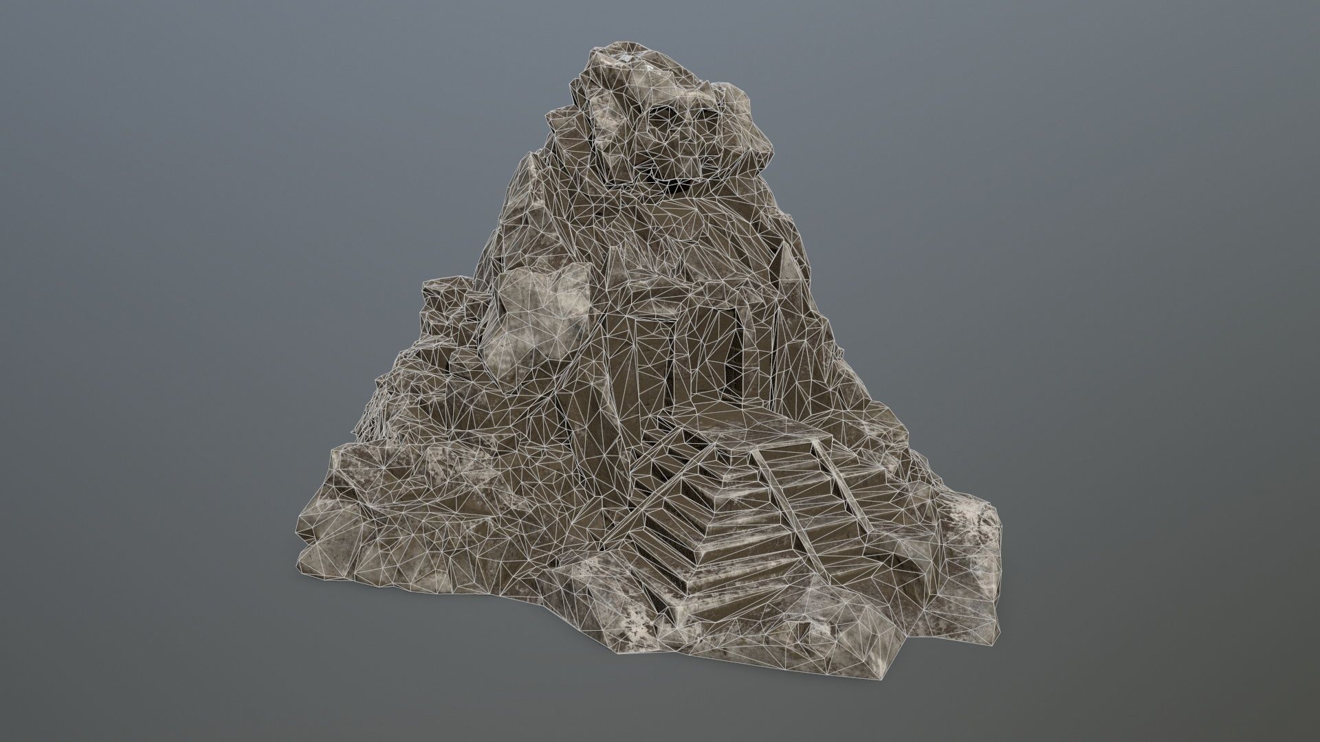 skull cave Low-poly 3D model_11