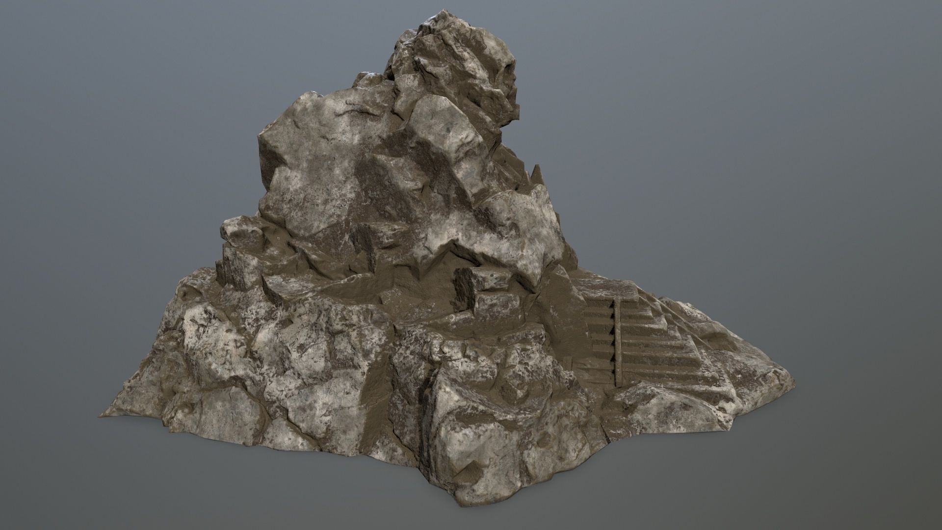 skull cave Low-poly 3D model_2