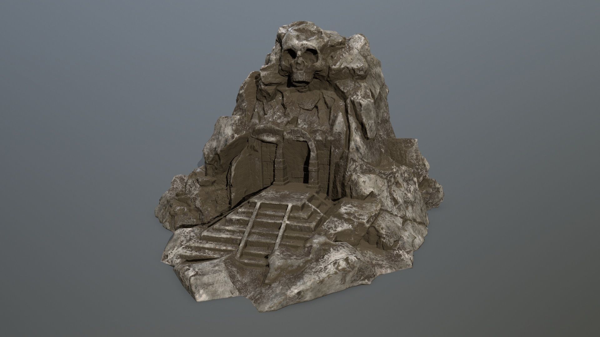 skull cave Low-poly 3D model_9
