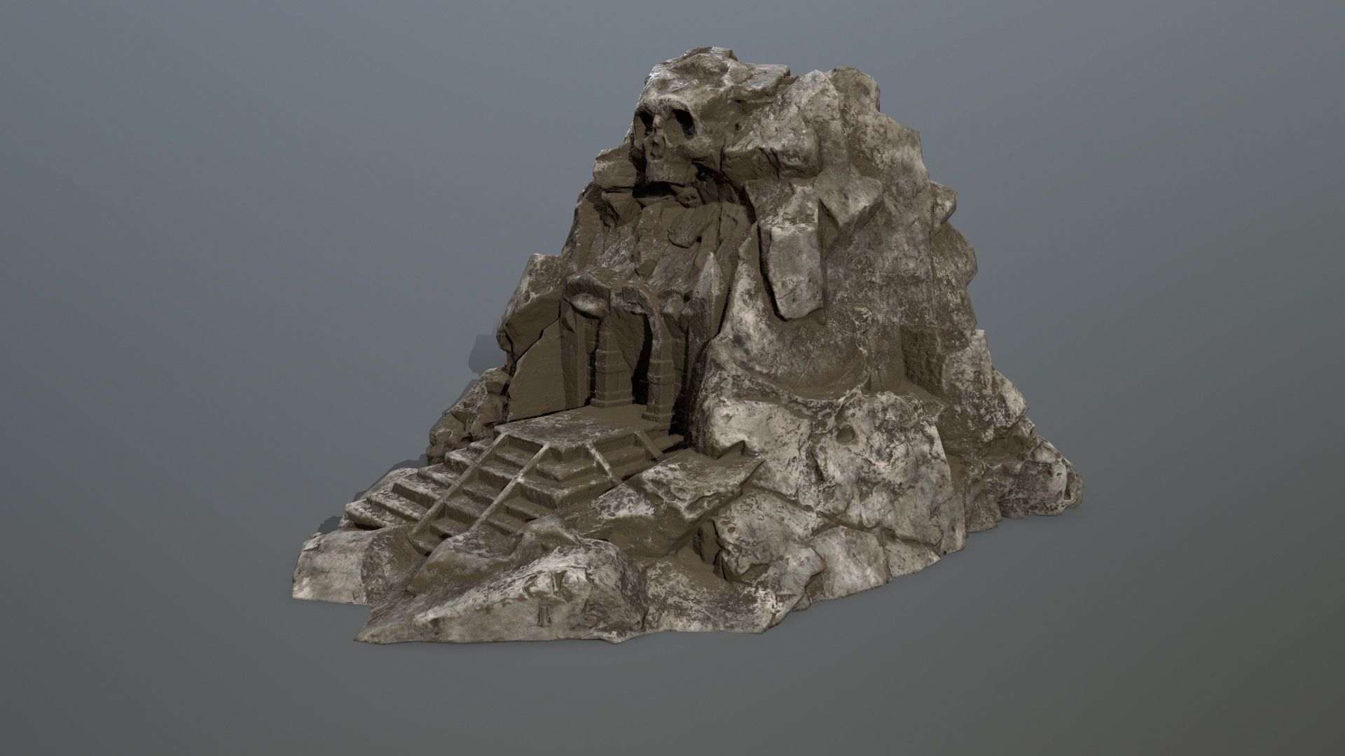skull cave Low-poly 3D model_8