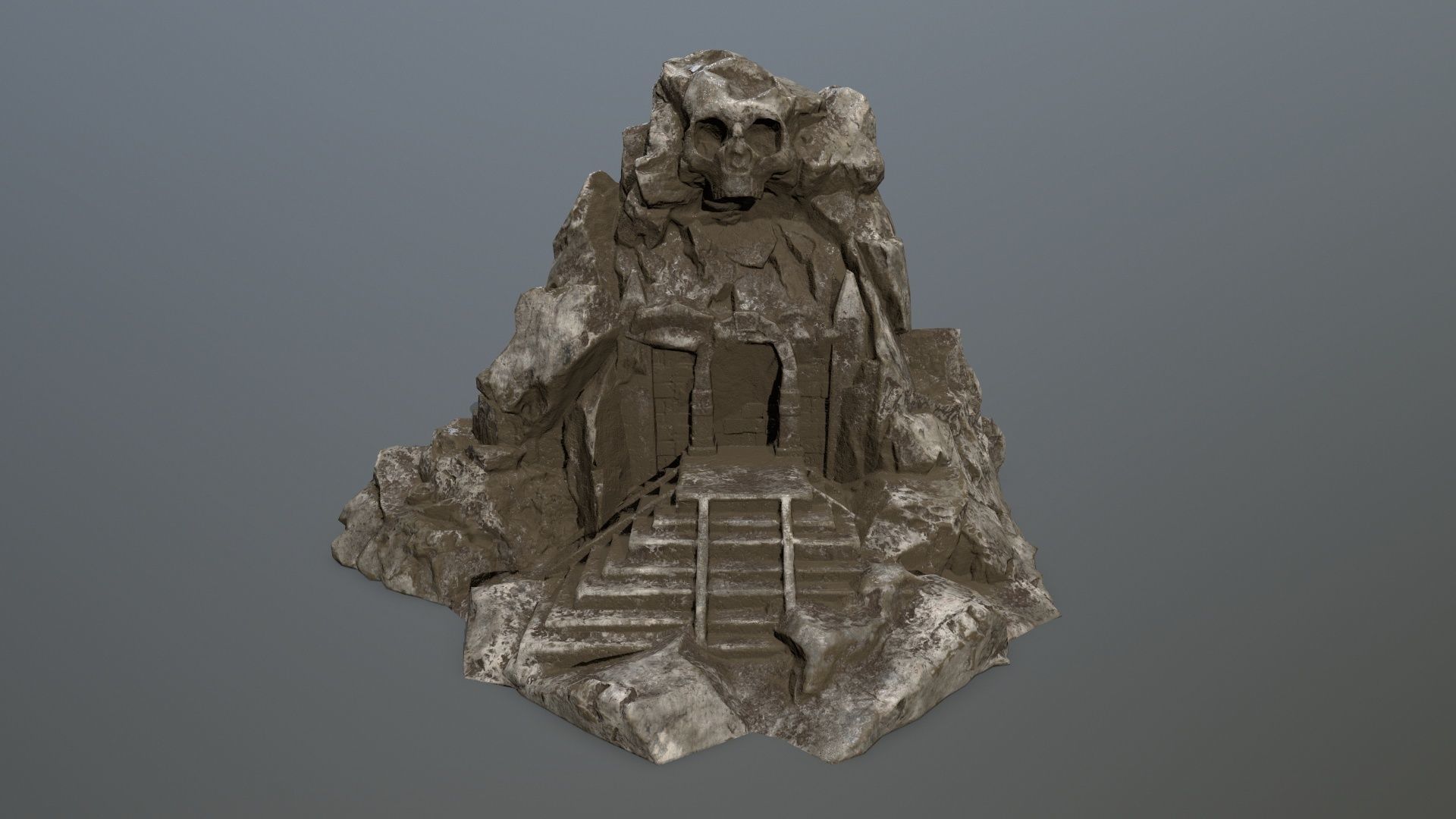 skull cave Low-poly 3D model_10