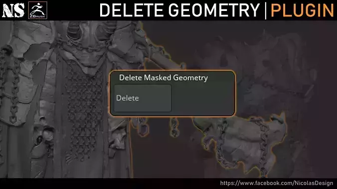Zbrush - Mask and Delete Plugin 3D model