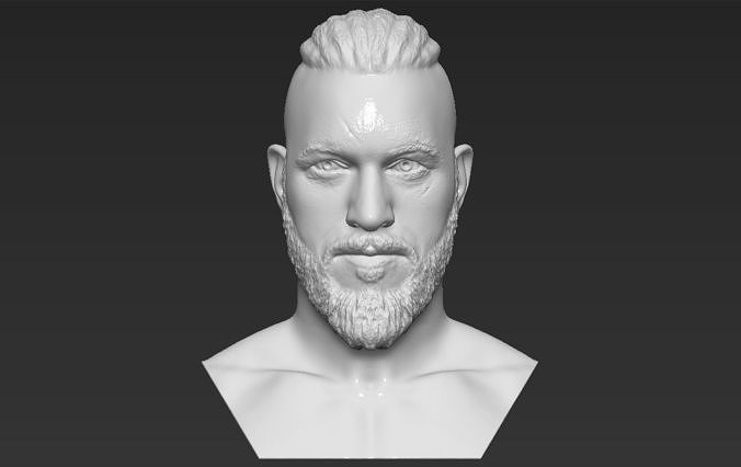 Ragnar Lothbrook Vikings bust 3D printing ready stl obj 3D print model