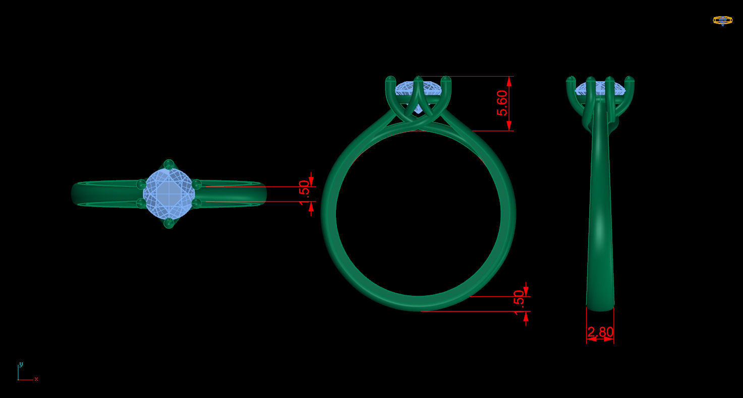 Ring 61 3D print model_8