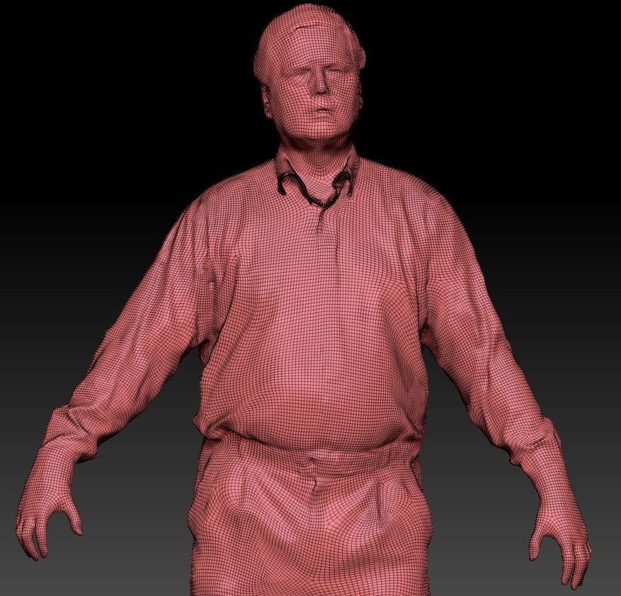 Adult man office style 72 Low-poly 3D model_4