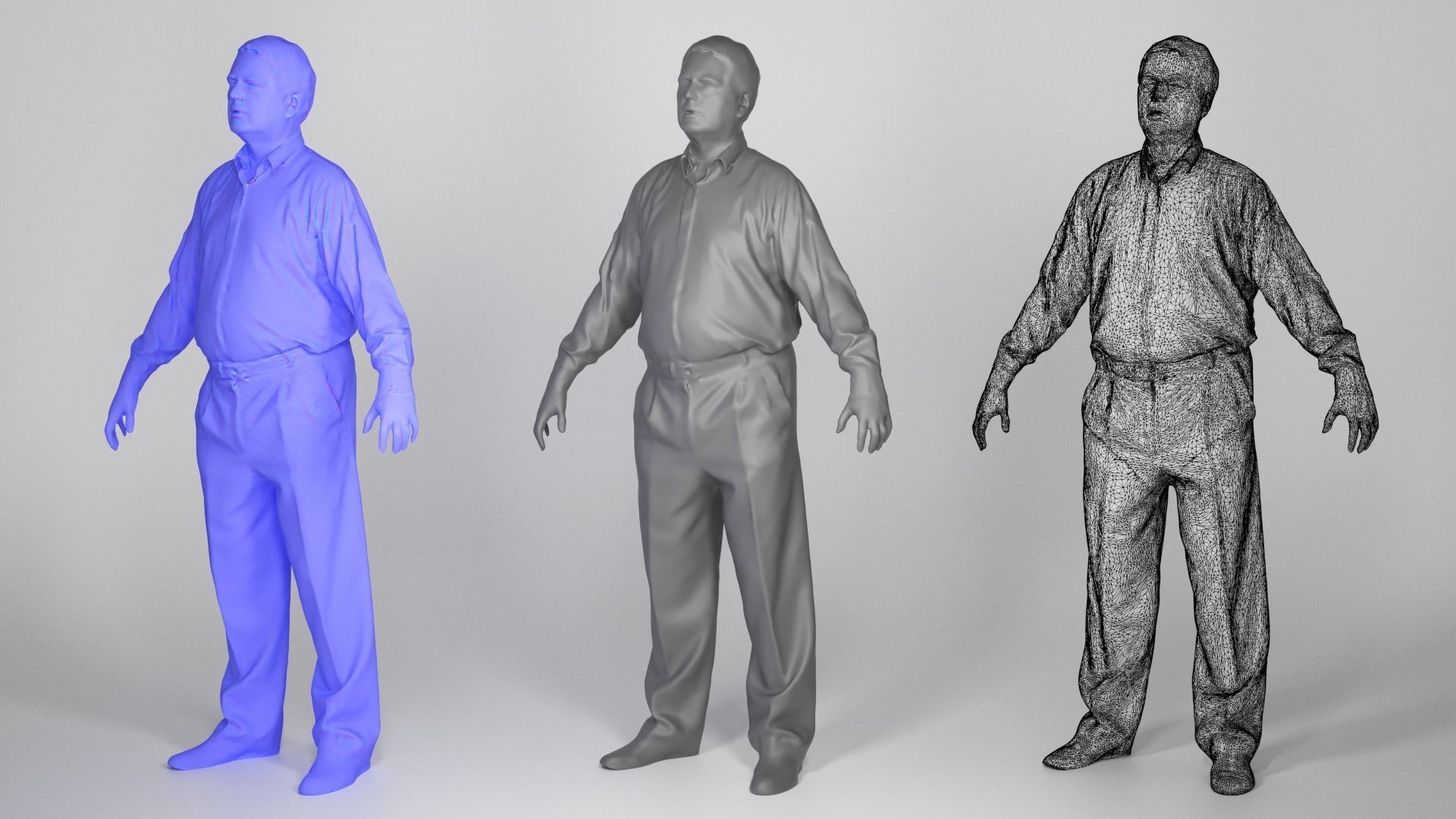 Adult man office style 72 Low-poly 3D model_3