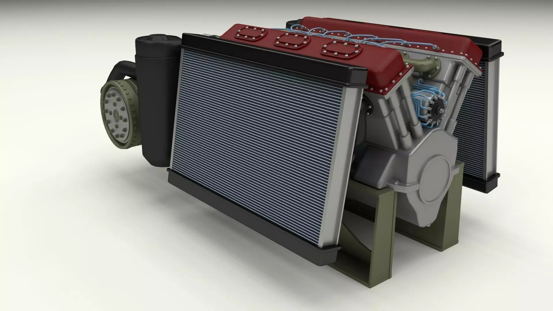 T-34 Engine and Transmission Full 3D model_3