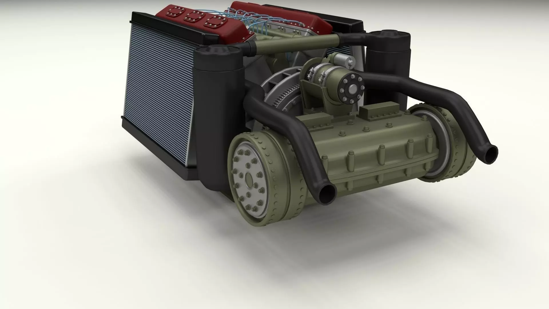 T-34 Engine and Transmission Full 3D model_0