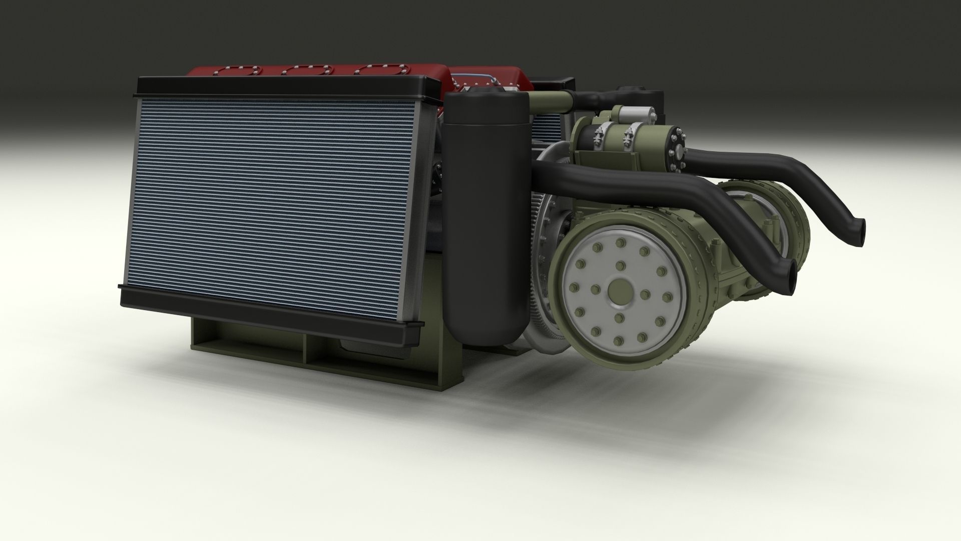 T-34 Engine and Transmission Full 3D model_26